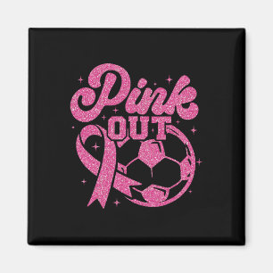 Rosa Kick für eine Heilung Fußball Brustkrebs Pink Magnet
