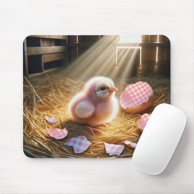 Rosa Kick mit Gingham Eggshell Mousepad (Mit Mouse)