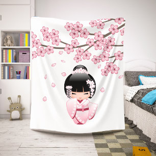 Rosa Kimono Kawaii Kokeshi-Puppe Sherpadecke