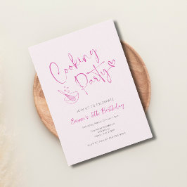 Rosa Kinder Kochen Geburtstag Einladung Vorlage