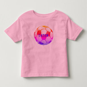 Rosa Kinderfußball Personalisiert Kleinkind T-shirt