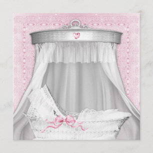 Rosa Kinderwagen-Baby-Party Einladung