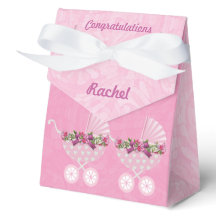 Rosa Kinderwagen Mädchen Baby-Party 4"b x 2"l x 5"