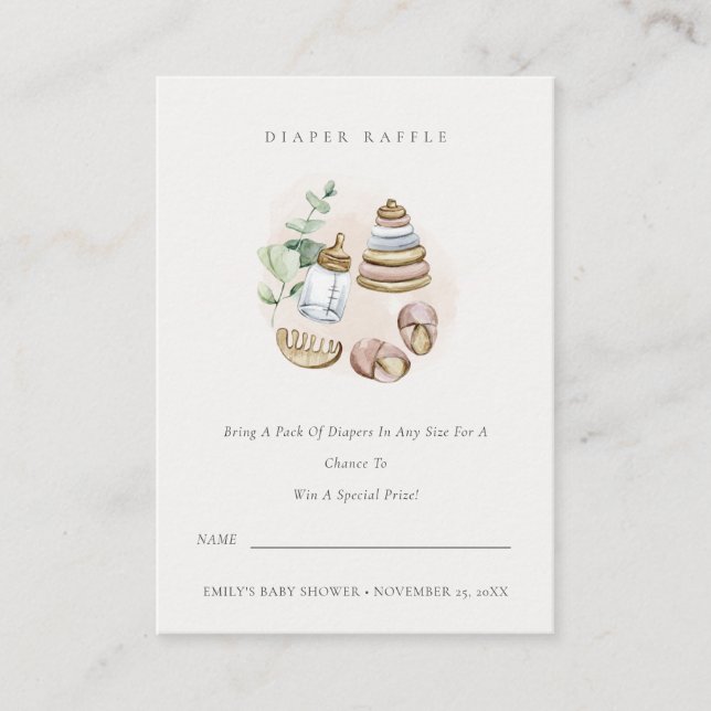 Rosa Kinderzimmer Essential Diaper Raffle Babydusc Begleitkarte (Vorderseite)