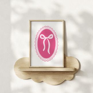 Rosa Kinderzimmer-Kunst - Coquette Oval Rahmen & S Poster