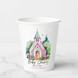 Rosa Kirchenblütendusche Kinderdusche Pappbecher