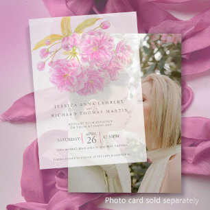 Rosa Kirschbaumblüte Aquarell Foto Hochzeit