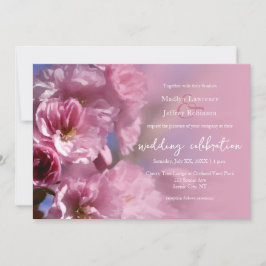 Rosa Kirschbaumblüten Frühjahrshochzeit Einladung