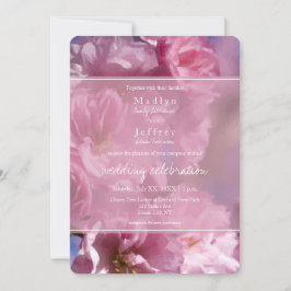 Rosa Kirschbaumblüten Frühjahrshochzeit Einladung