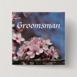 Rosa Kirschblüte Blume Hochzeitsknopf Button