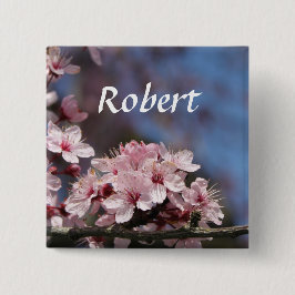 Rosa Kirschblüte Blume Hochzeitsknopf Button