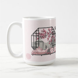 Rosa Kirschblüte Bonsai Asiatisches Grafikdesign Kaffeetasse