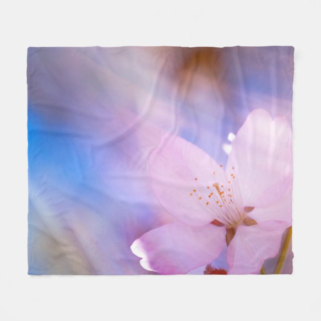 Rosa Kirschblüte Fleecedecke (Vorderseite (Horizontal))