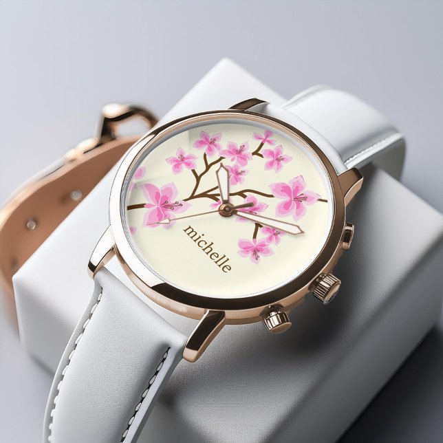 Rosa Kirschblüten Armbanduhr (Von Creator hochgeladen)