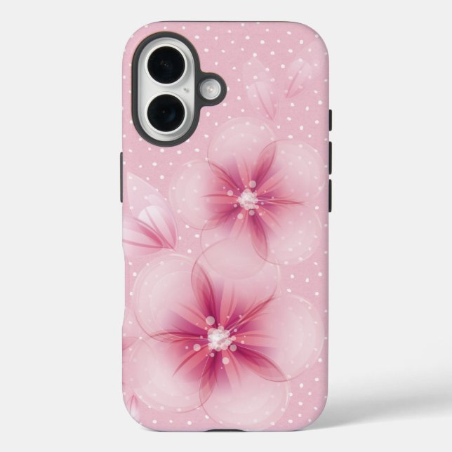 Rosa Kirschblüten auf Punkten Case-Mate iPhone Hülle (Rückseite)
