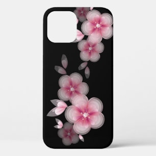Rosa Kirschblüten auf schwarz Case-Mate iPhone Hülle