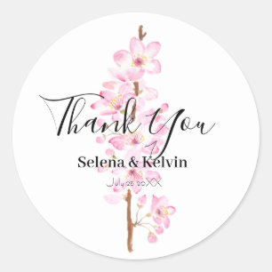 Rosa Kirschblüten Blume rund Aufkleber