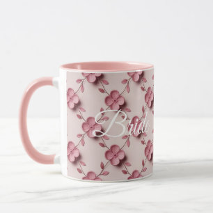 Rosa Kirschblüten Braun Rosa Combo Tasse