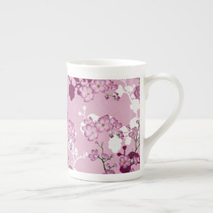Rosa Kirschblüten - Florales Hochzeitsgeschenk Prozellantasse
