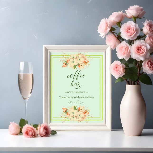 Rosa Kirschblüten , Hochzeitskaffee-Bar Poster (Von Creator hochgeladen)