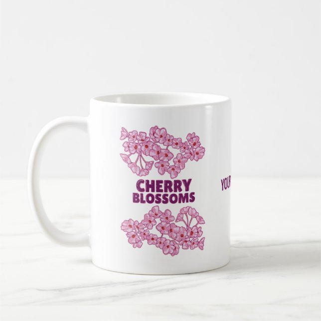 Rosa Kirschblüten Kaffeetasse (Links)