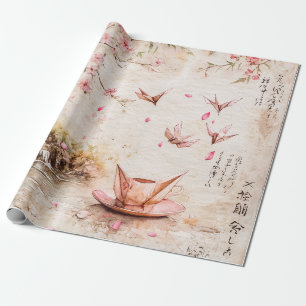 Rosa Kirschblüten-Landschaft Serenity (5) Geschenkpapier