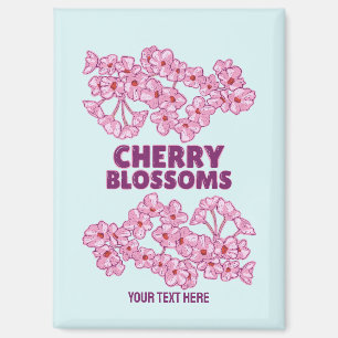 Rosa Kirschblüten Magnet