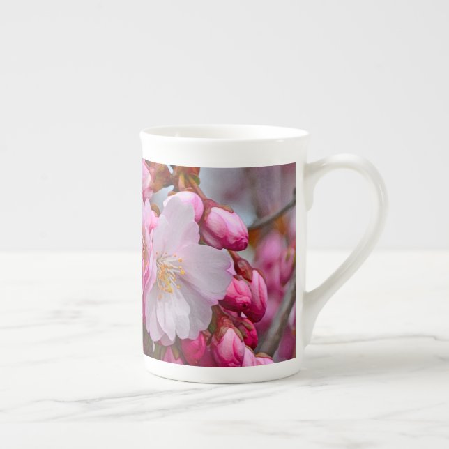 Rosa Kirschblüten Prozellantasse (Rechts)