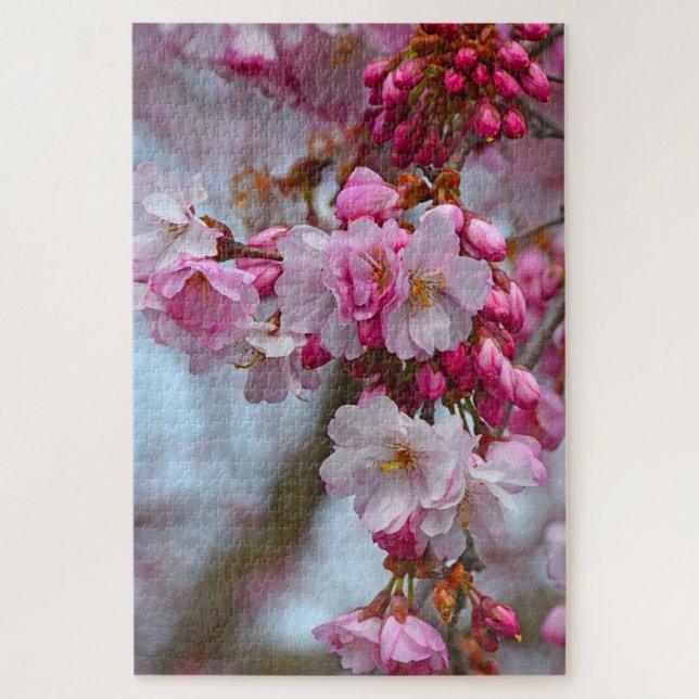 Rosa Kirschblüten Puzzle (Vertikal)