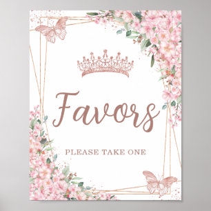 Rosa Kirschblüten Rose Gold Schmetterlinge Favorit Poster