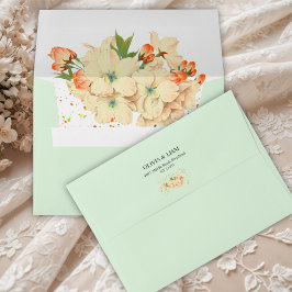 Rosa Kirschblüten , Rücksendeadresse Hochzeit
