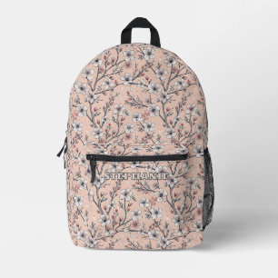 Rosa Kirschblüten-Sakura-Muster auf Rosa Bedruckter Rucksack