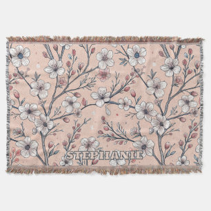 Rosa Kirschblüten-Sakura-Muster auf Rosa Decke