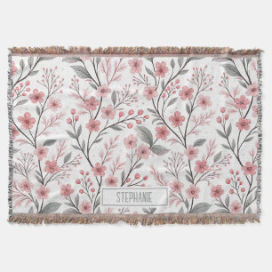 Rosa Kirschblüten-Sakura-Muster auf Weiß Decke