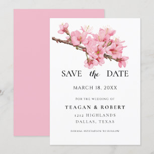 Rosa Kirschblüten Save The Date