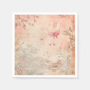 Rosa Kirschblüten-Serenitätslandschaft (3) Serviette