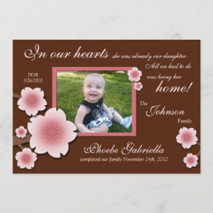 Rosa Kirschblüten-u. -brown-Adoptions-Mitteilungen Ankündigung