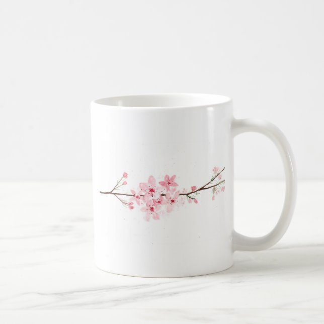 Rosa Kirsche blüht japanische Blume Sakura Tasse (Rechts)