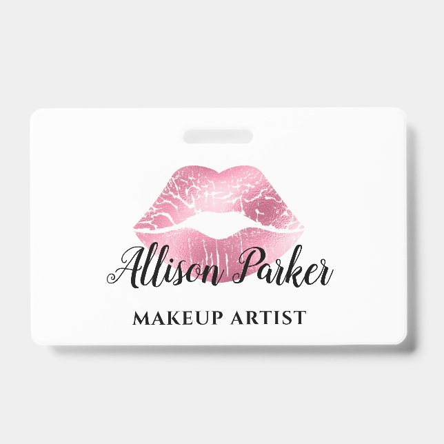 Rosa Kiss Lips für Künstler Ausweis (Vorderseite)
