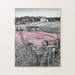 Rosa Klassiker Auto Puzzle