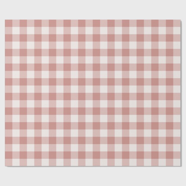 Rosa Klassisches Gingham-Karo Geschenkpapier (Flach)