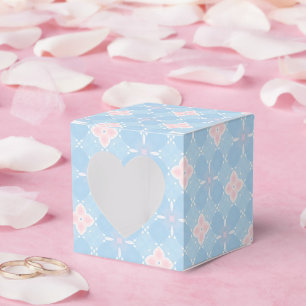 Rosa Klee-Blumenmuster auf weichem Blau Geschenkschachtel
