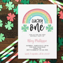 Rosa Klee und Regenbogen Lucky Eins erster Geburts