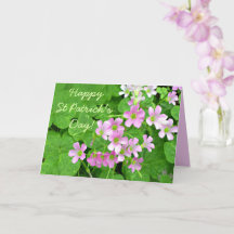 Rosa Kleeblatt Blume Happy St Patrick's Day Card
