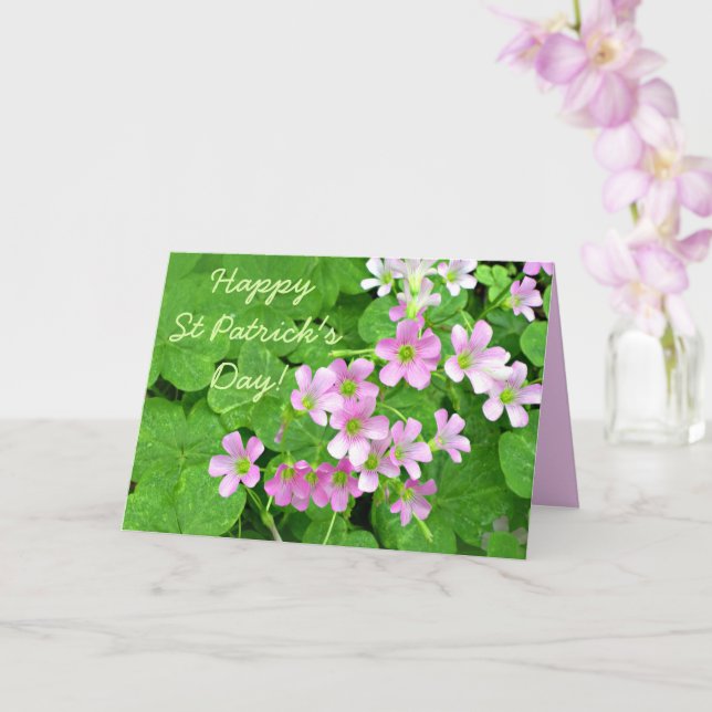 Rosa Kleeblatt Blume Happy St Patrick's Day Card Karte (Orchidee)