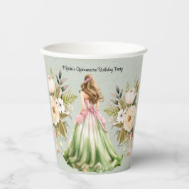 Rosa Kleid Quinceanera Geburtstagsparty Pappbecher