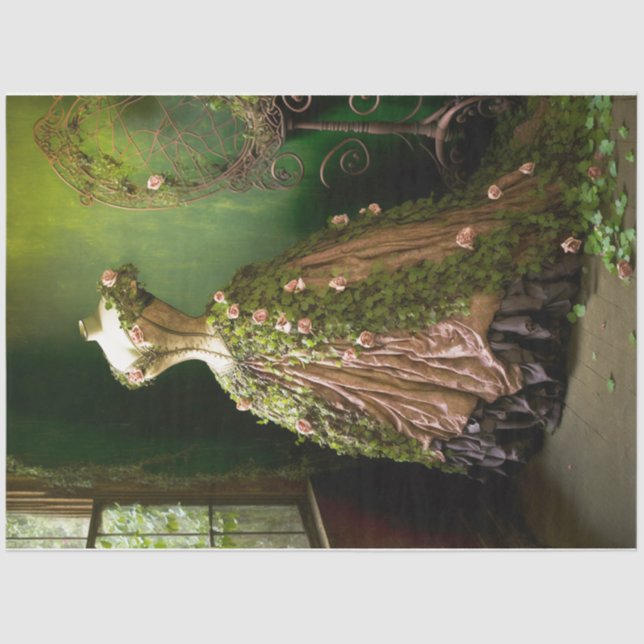 Rosa Kleiderform Seidenpapier (Vorderseite)