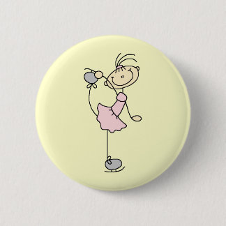 Rosa Kleiderzahl Skater-T - Shirts und Geschenke Button