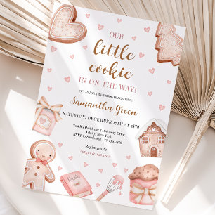 Rosa kleine Cookie-Baby-Party Einladung