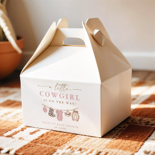 Rosa Kleine Cowgirl Wäscheleine Baby Shower Geschenkschachtel
